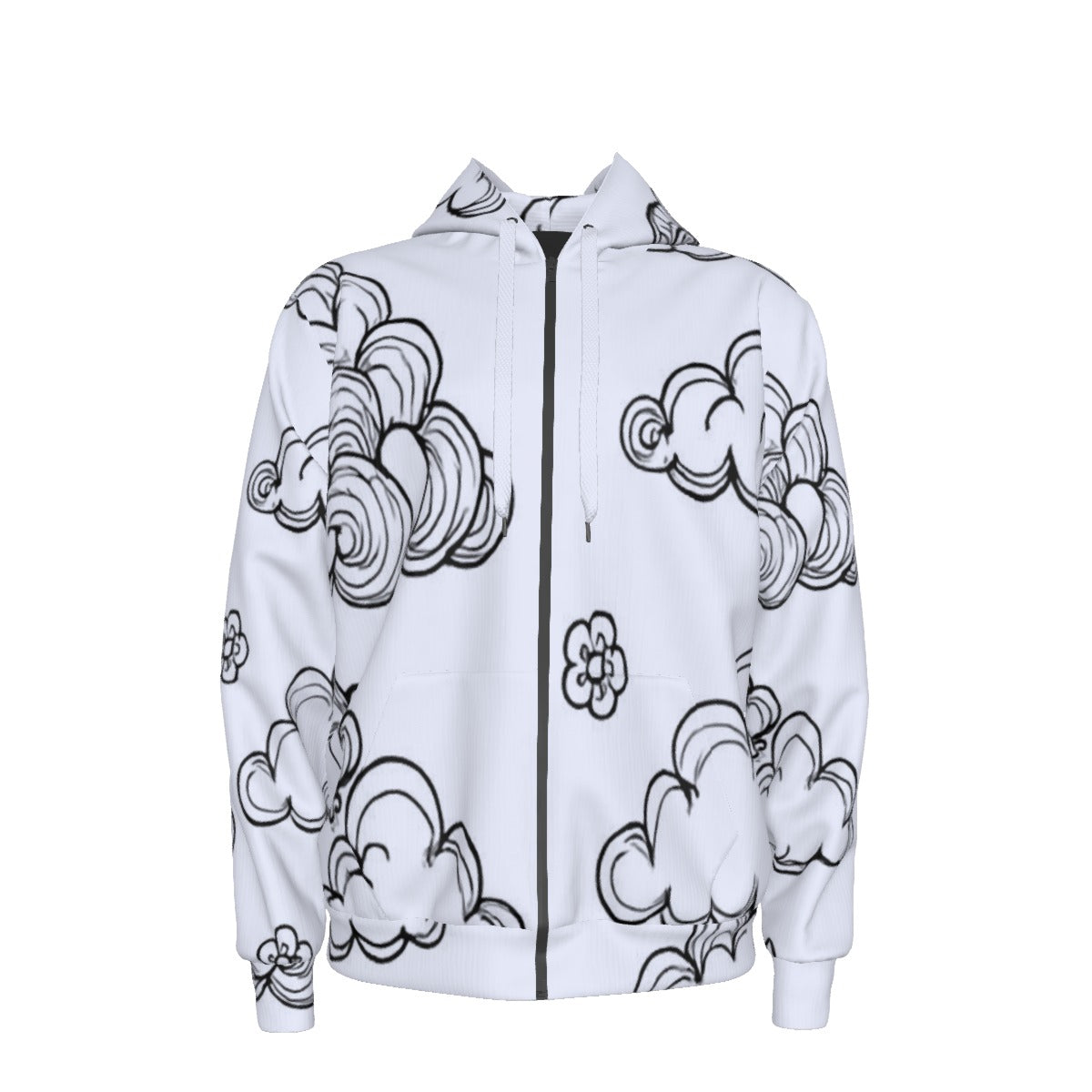 Unisex Zipper Hoodie With Black Lining