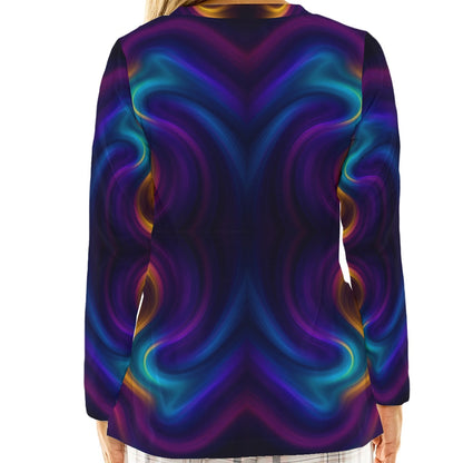 Women's Loose V-Neck T-Shirt With Long Sleeve