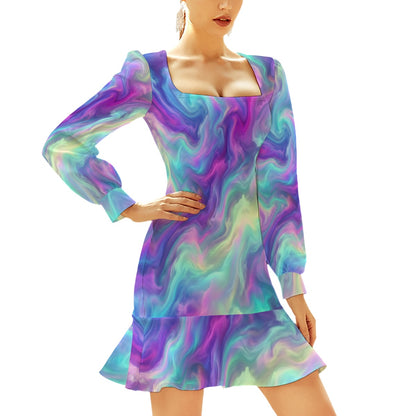 Women's Ruffle Hem Skinny Dress