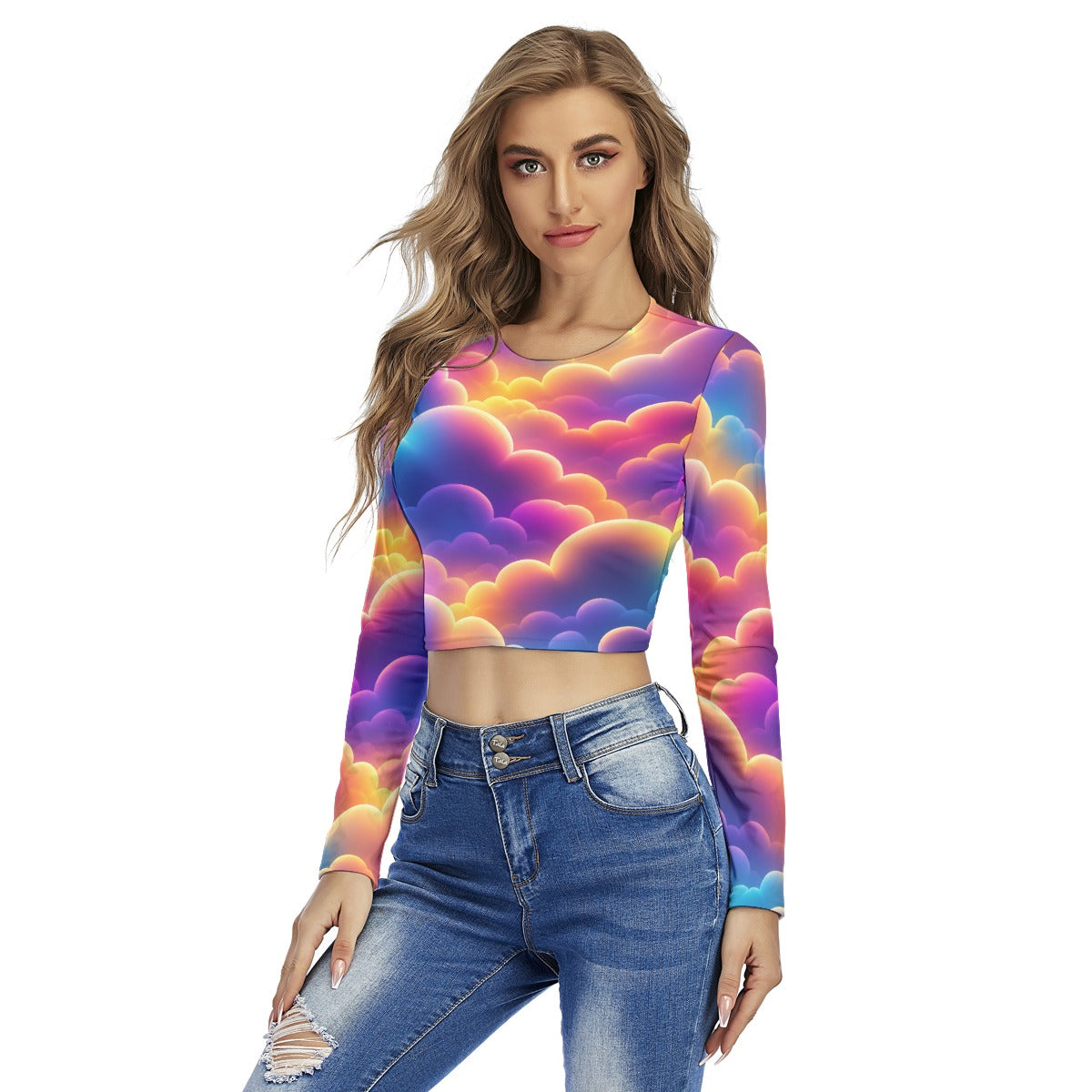Women's Round Neck Crop Top T-Shirt