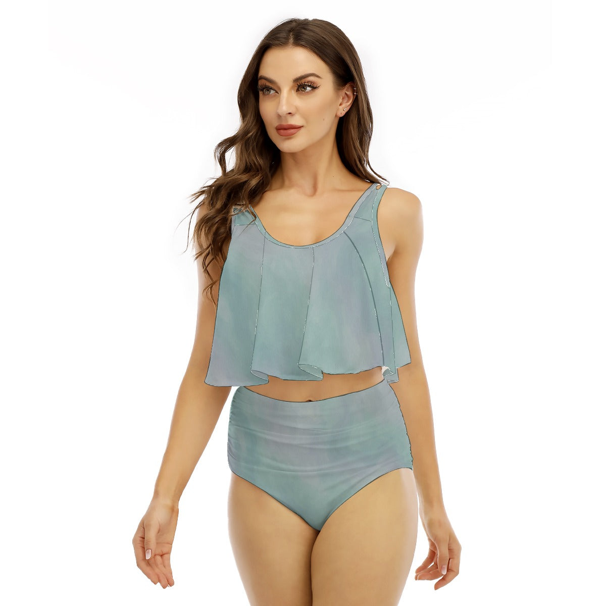 Women's Ruffled Vest Bikini Swimsuit