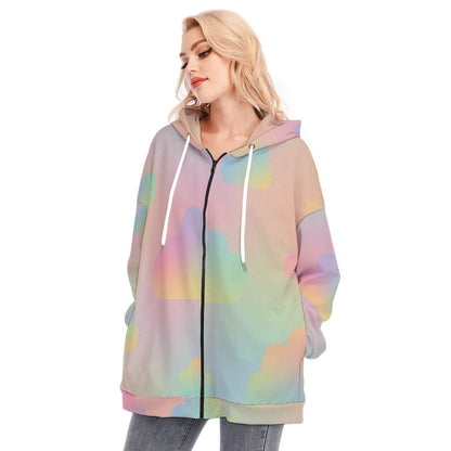 Women's Long Hoodie With Zipper Closure