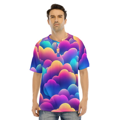 Men's Raglan Sleeve T-shirt With Button Closure