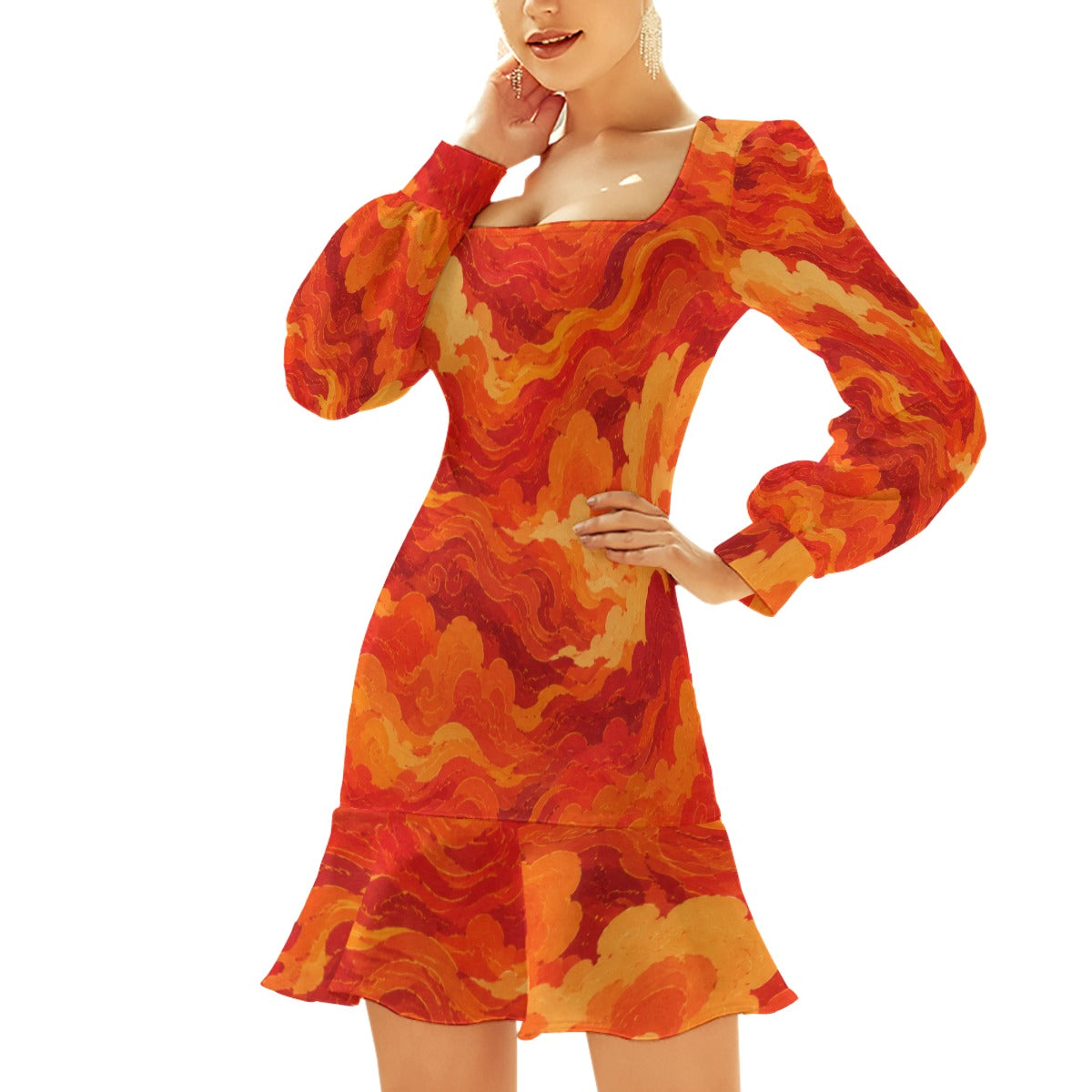 Women's Ruffle Hem Skinny Dress by O’Nimbus – view 3
