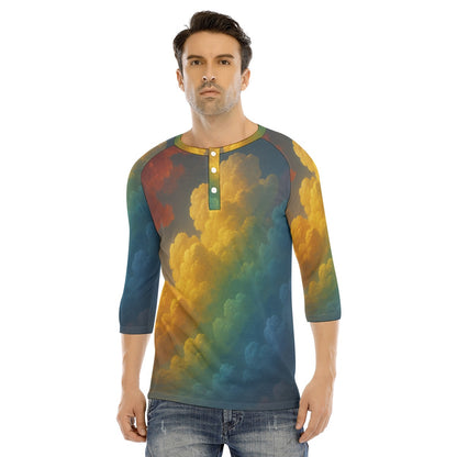 Men's Bracelet Sleeve T-shirt With Button Closure - view 1