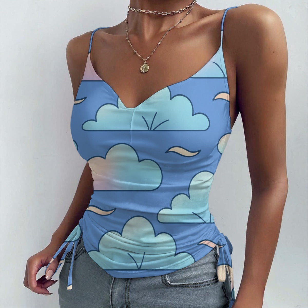 All-over Print Drawstring Camisole