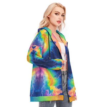 Women's Long Hoodie With Zipper Closure