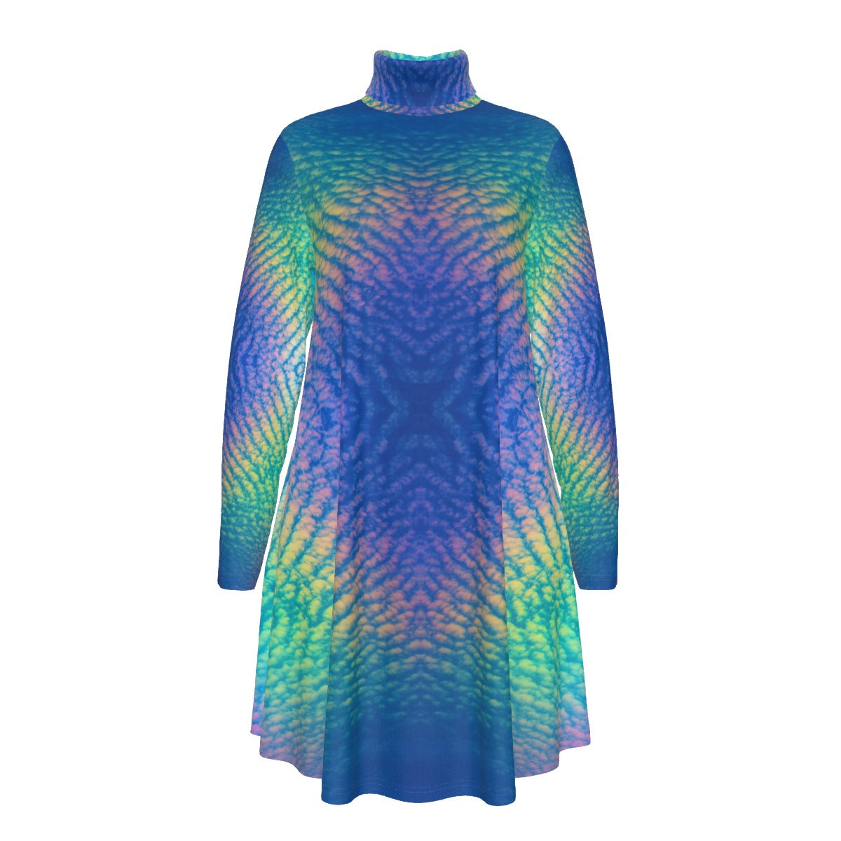 Women's High Neck Dress With Long Sleeve