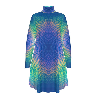 Women's High Neck Dress With Long Sleeve