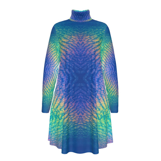 Women's High Neck Dress With Long Sleeve