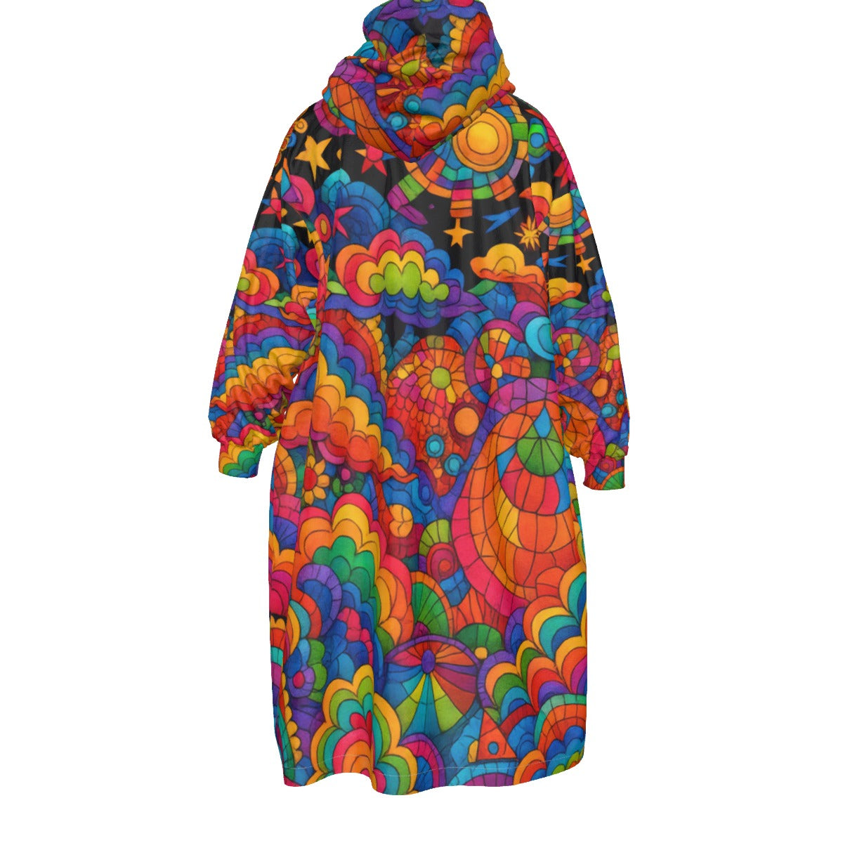 Unisex Kid's Sherpa Fleece Mid-Length Hoodie Blanket