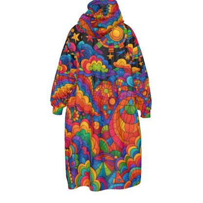 Unisex Kid's Sherpa Fleece Mid-Length Hoodie Blanket