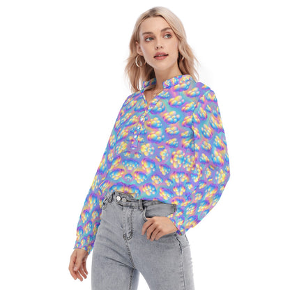 Women's Long Sleeve Blouse With Button Closure