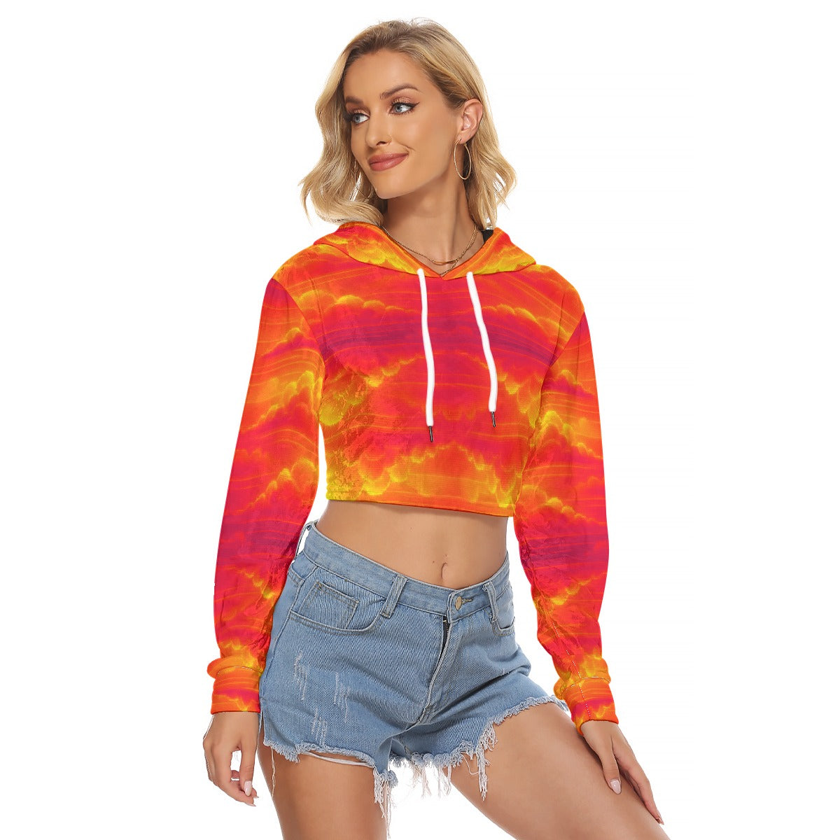 Women's Crop Top Hoodie|Velvet
