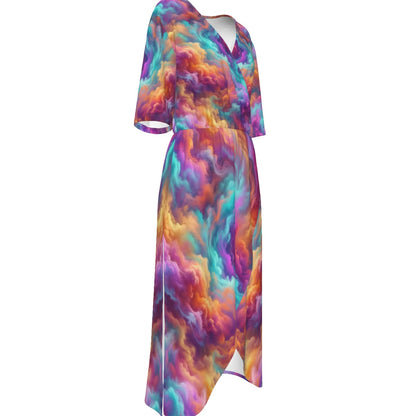 Women's Short Sleeve V-neck Dress