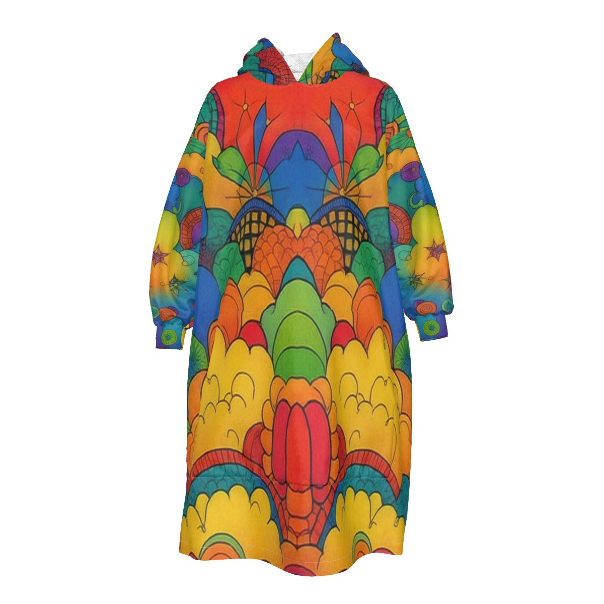 Unisex Kid's Sherpa Fleece Mid-Length Hoodie Blanket