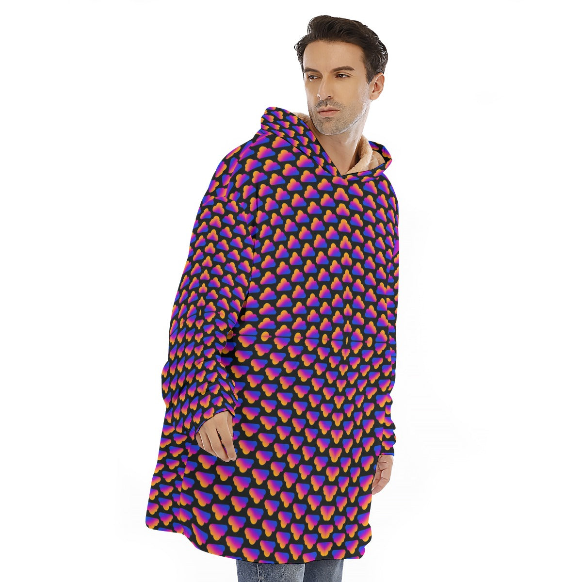 Unisex Sherpa Fleece Hoodie Blanket
