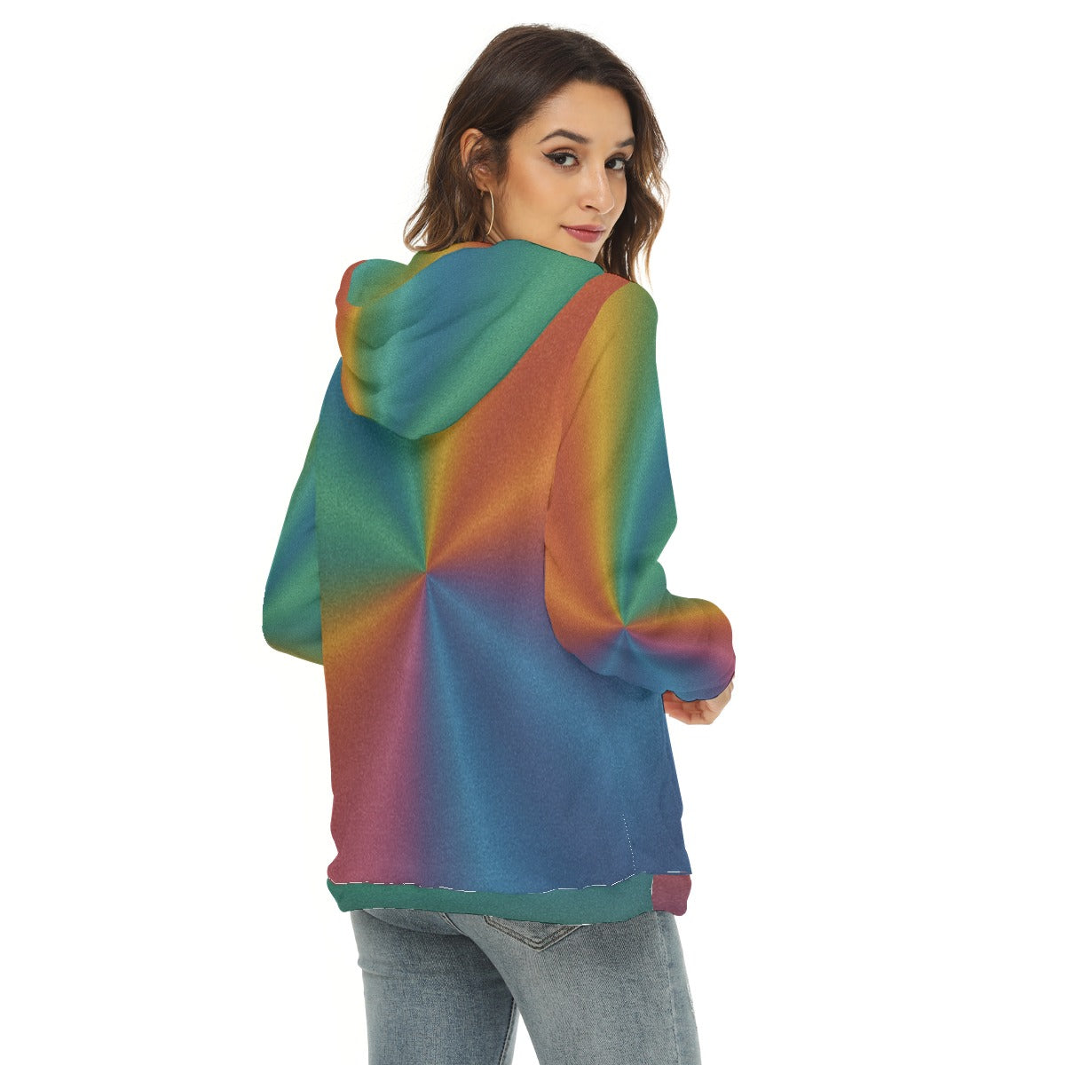 Women's Borg Fleece Hoodie With Half Zip