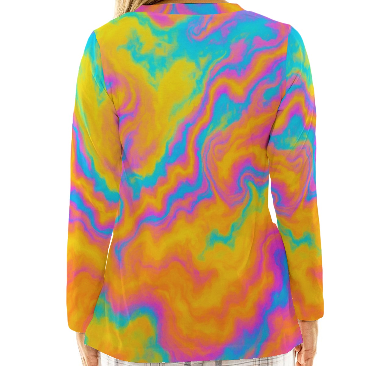 Women's Loose V-Neck T-Shirt With Long Sleeve