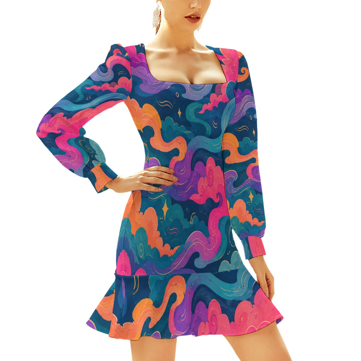 Women's Ruffle Hem Skinny Dress by O’Nimbus – view 2