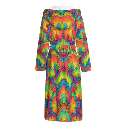 Unisex Flannel Hooded bathrobe