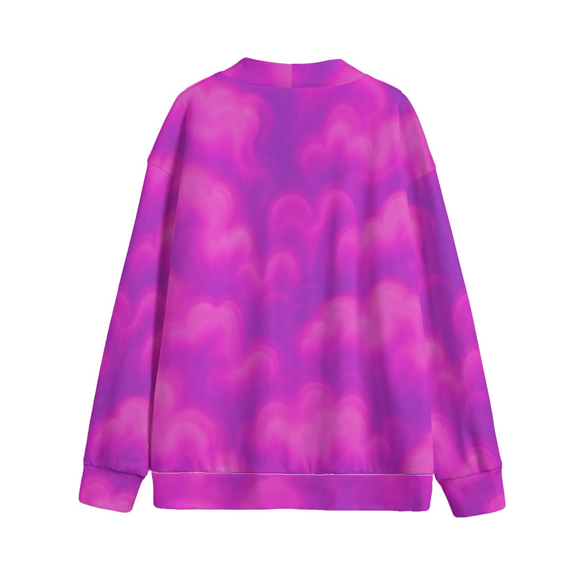 Unisex V-neck Knitted Fleece Cardigan With Button Closure