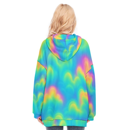 Women's Long Hoodie With Zipper Closure