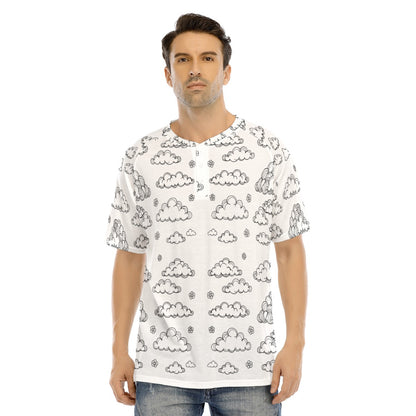 Men's Raglan Sleeve T-shirt With Button Closure