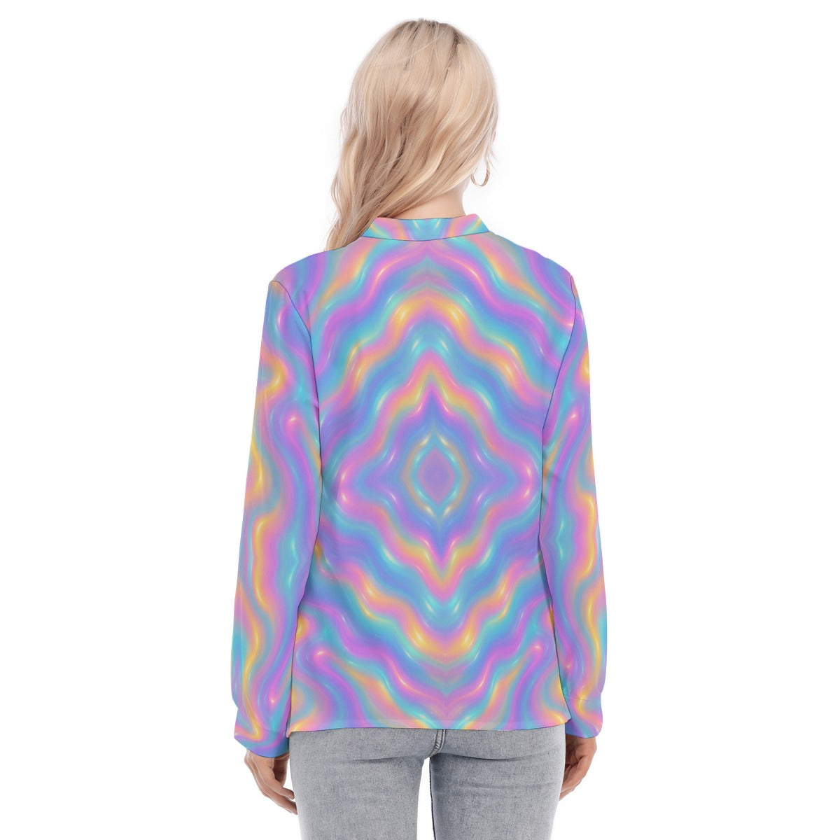 Women's Long Sleeve Blouse With Button Closure