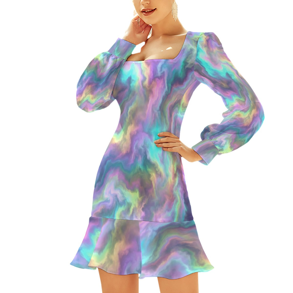 Women's Ruffle Hem Skinny Dress