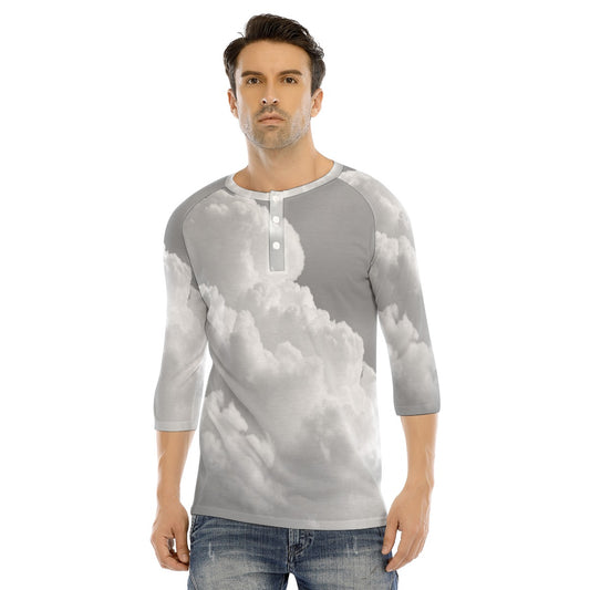 Men's Bracelet Sleeve T-shirt With Button Closure - view 1