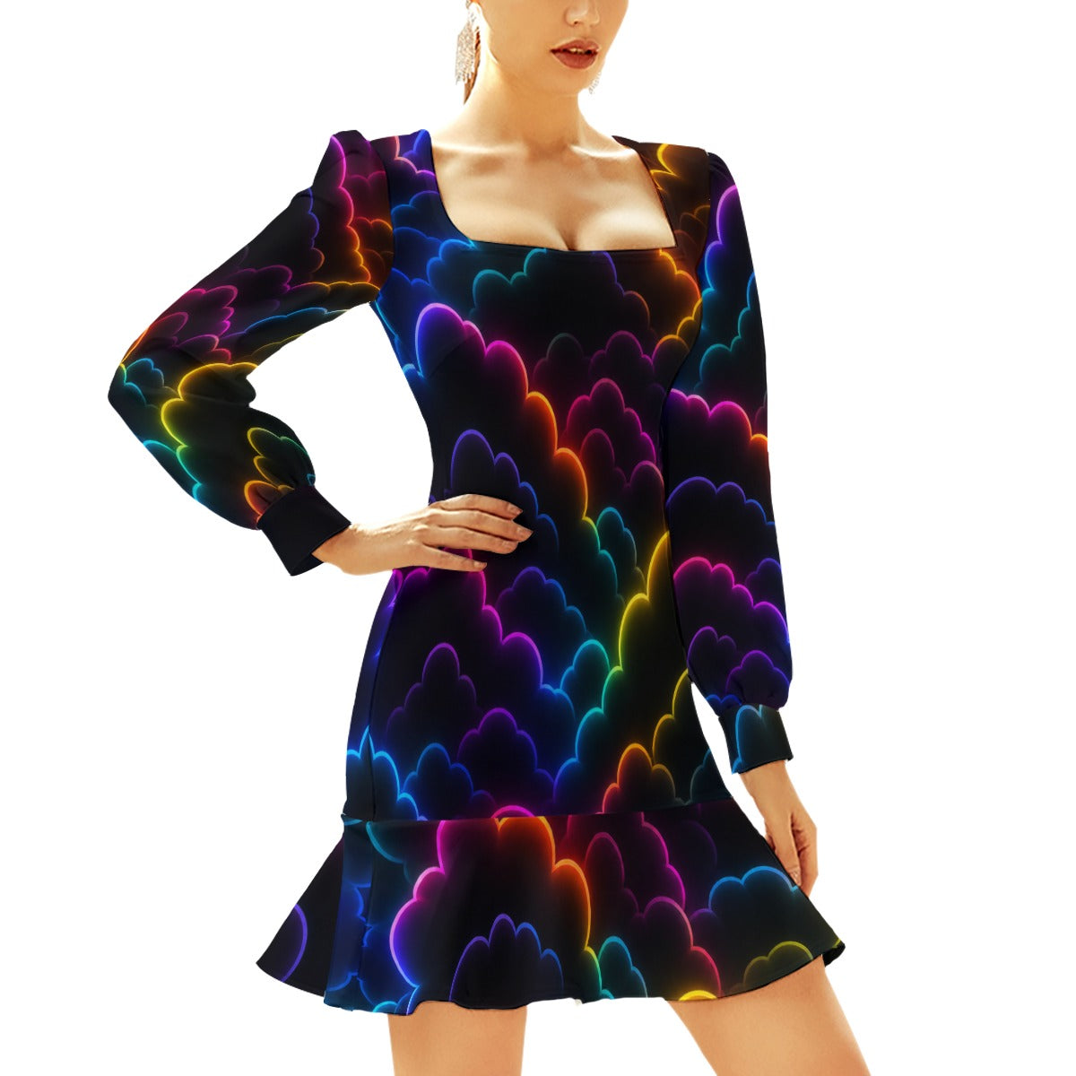 Women's Ruffle Hem Skinny Dress