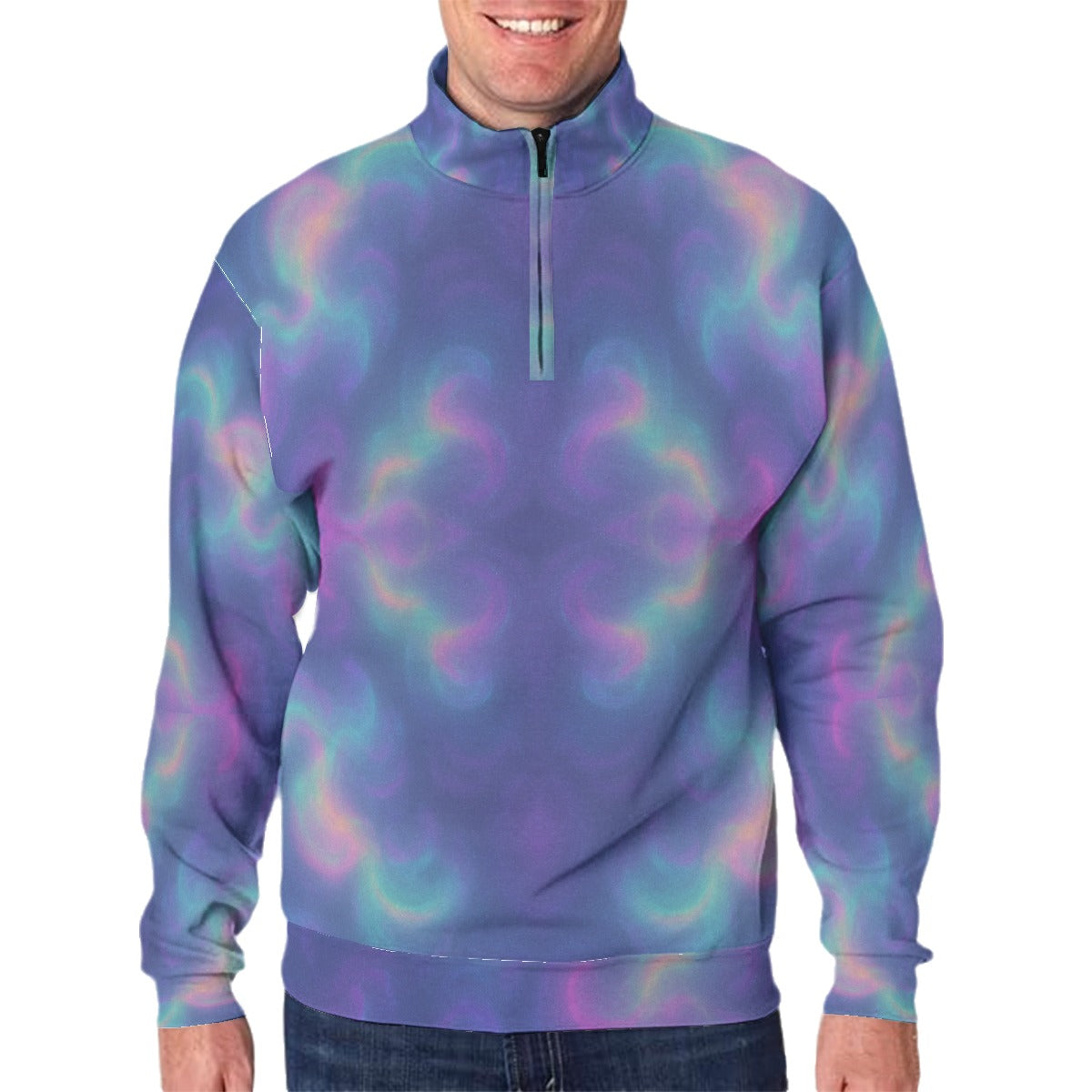 Men's Hidden Half-Zip Placket Hoodie