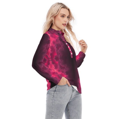 Women's Long Sleeve Blouse With Button Closure