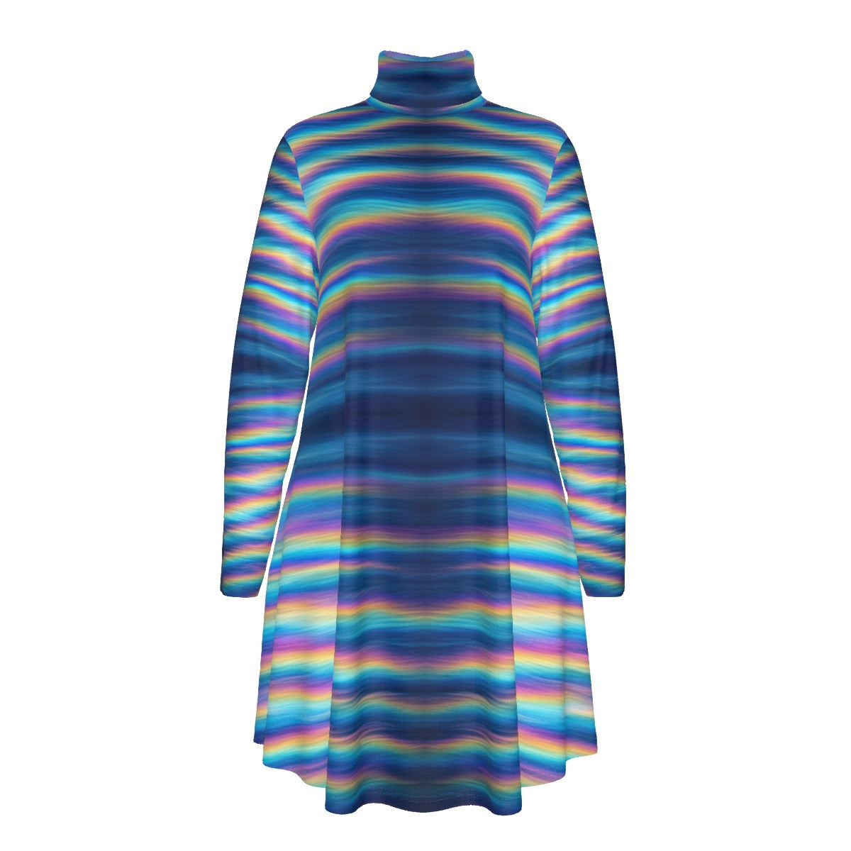 Women's High Neck Dress With Long Sleeve