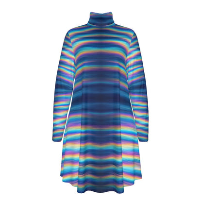 Women's High Neck Dress With Long Sleeve