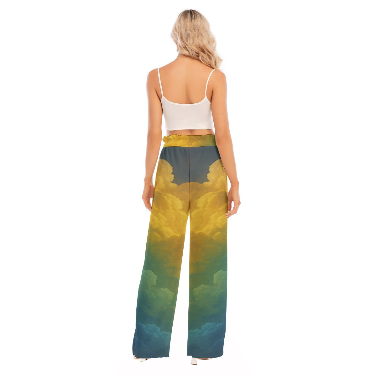 Women's Waist Fungus Edge Wide-leg Pants