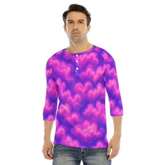 Men's Bracelet Sleeve T-shirt With Button Closure - view 1