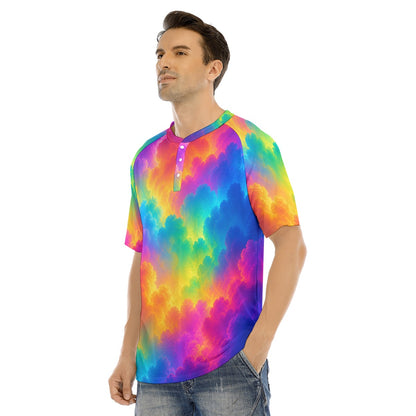 Men's Raglan Sleeve T-shirt With Button Closure