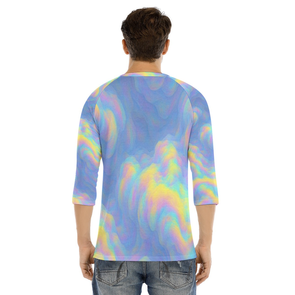 Men's Bracelet Sleeve T-shirt With Button Closure