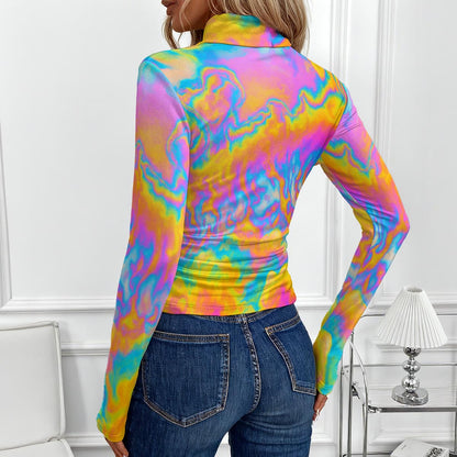 Women's Women's High-Neck Top With Long Sleeve