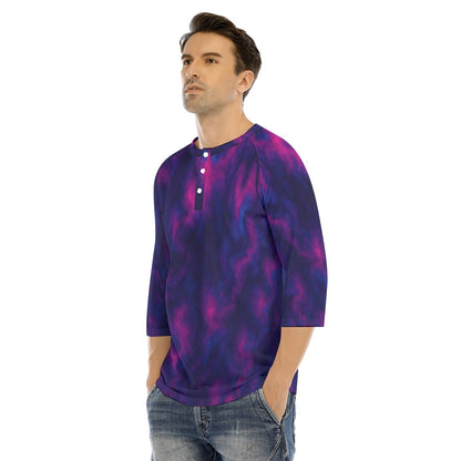 Men's Bracelet Sleeve T-shirt With Button Closure - view 3