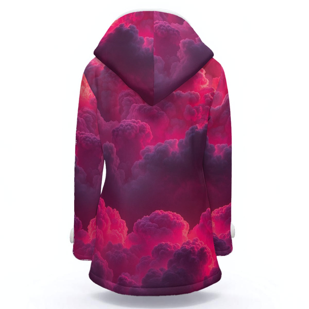 Women's Hooded Double-Breasted Winter Coat With Fleece