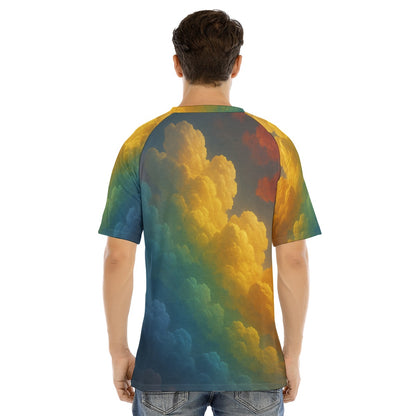 Men's Raglan Sleeve T-shirt With Button Closure