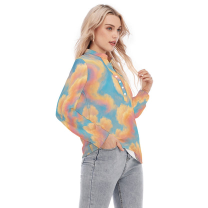 Women's Long Sleeve Blouse With Button Closure