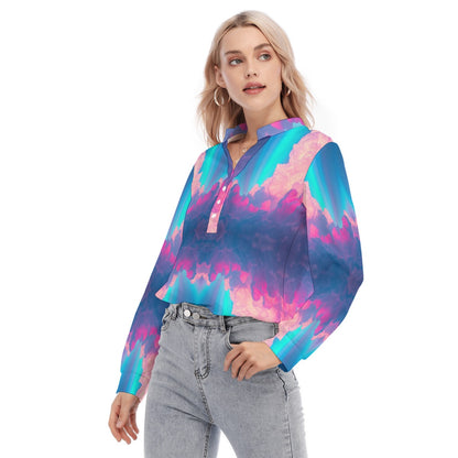 Women's Long Sleeve Blouse With Button Closure