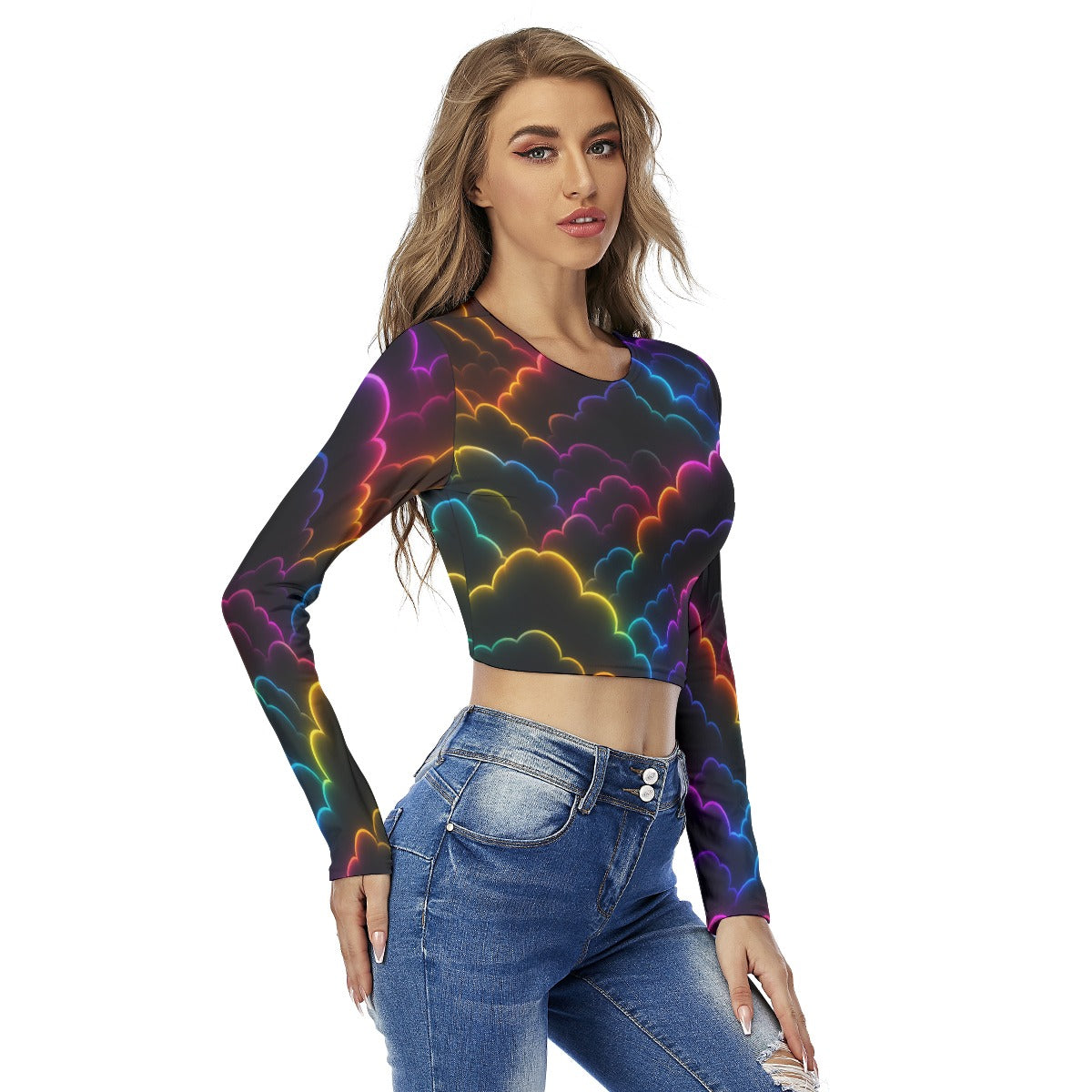 Women's Round Neck Crop Top T-Shirt