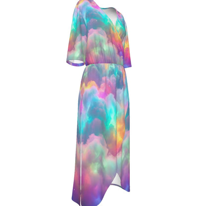 Women's Short Sleeve V-neck Dress