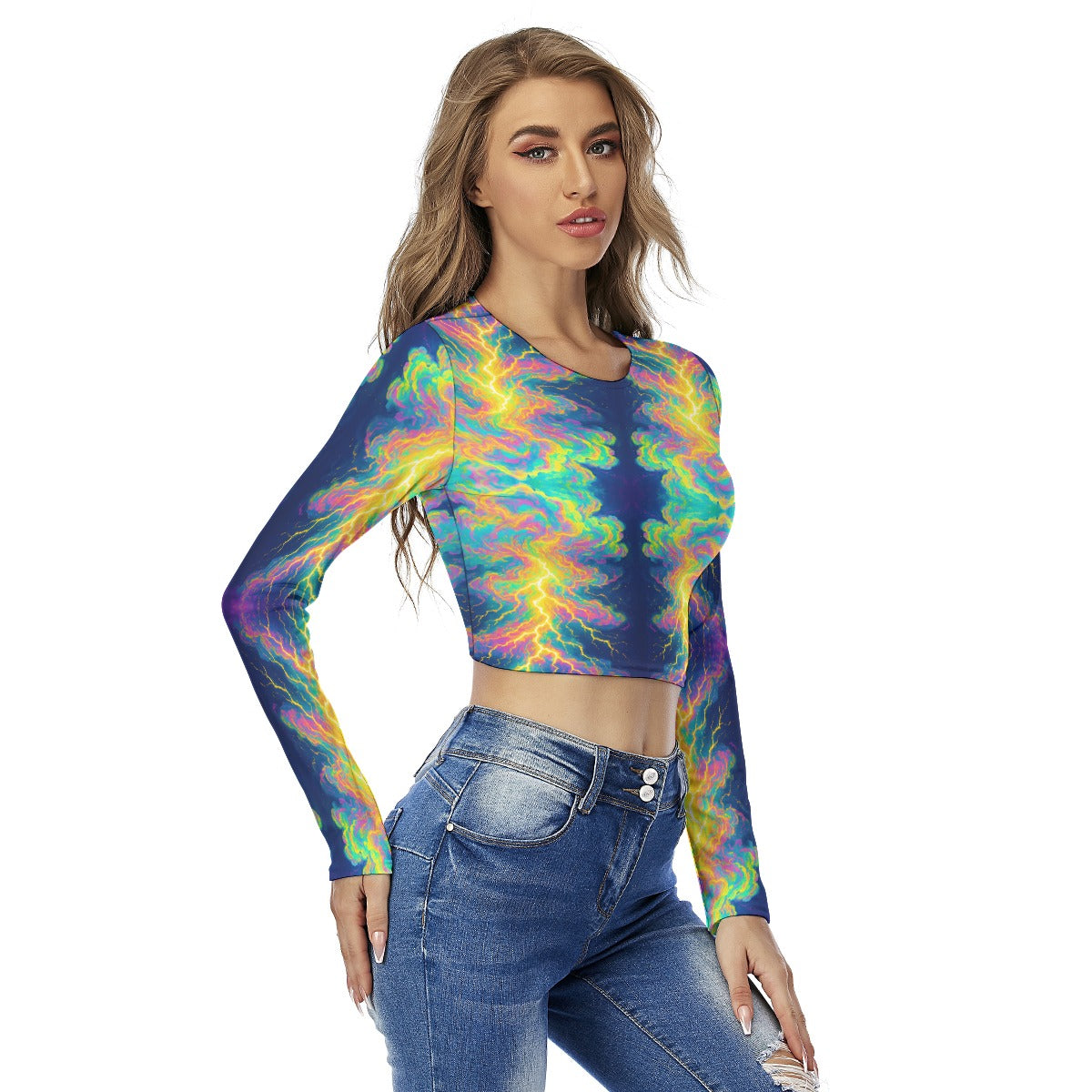 Women's Round Neck Crop Top T-Shirt