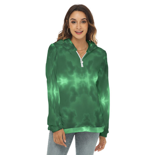 Women's Borg Fleece Hoodie With Half Zip